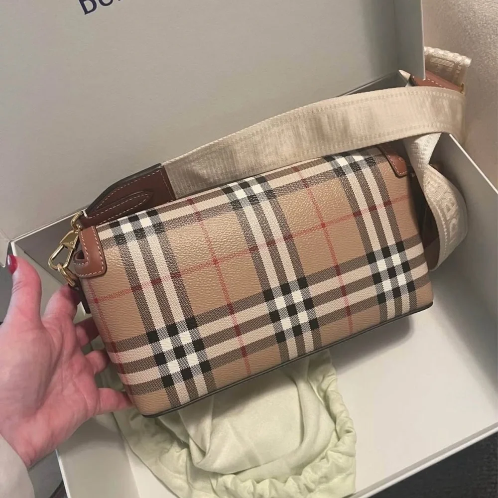 Burberry Brown Plaid Shoulder Bag - Picture 8 of 9